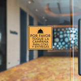 Square Plus Por Favor Toque La Campana Para Citas y Entregas Wall or Door Sign | Spanish | Health & Safety Warehouse Business Signage