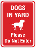 Signs ByLITA Portrait Round Dogs in yard please do not enter Sign - Laser-Engraved Lettering | Durable ABS Plastic | Vibrant Colors | Powerful Foam Tape