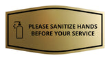 Signs ByLITA Fancy Please Sanitize Hands Before Your Service Easy Installation | Durable Construction | Barbers | Grooming and Styling | Hair Wall or Door Sign