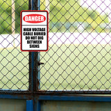 Portrait Round Plus Danger High Voltage Cable Buried Do Not Dig Between Signs Wall or Door Sign | Business Protection Construction Site Warehouse & Shop Area