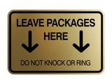Signs ByLITA Classic Framed Leave Packages Here Do not Knock or Ring Entrance Wall or Door Sign