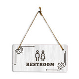 Restroom 5x10 Hanging Plus Wall or Door Sign | Religious Rustic Wood Sign