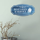 Victorian Plus Boat Sales & Service Wall or Door Sign | Harbor Marina Signage
