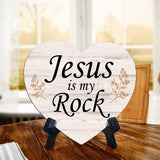 Reflective Religious Quote Signs Heart Table Sign with Acrylic Stand (6x5")