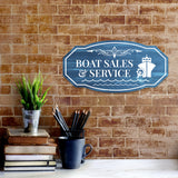 Victorian Plus Boat Sales & Service Wall or Door Sign | Harbor Marina Signage