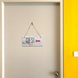 Guest Room 5x10 Hanging Plus Wall or Door Sign | Rustic Twine | Range of Vibrant Decor Styles | Room Signs For Home and Business