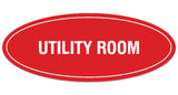 Signs ByLITA Oval Utility Room Sign - Laser-Engraved Lettering | Durable ABS Plastic | Vibrant Colors | Powerful Foam Tape