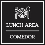 Signs ByLITA Square Lunch Area Door or Wall Sign | Spanish Bilingual Business And Office Signs