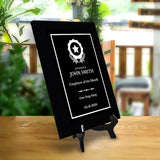 Employee Of The Month Customizable Black Frame Award Plaque | Easel Mount Option | Recognition of Achievement and Service Personalizable Plaques