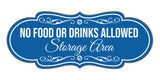 Signs ByLITA Designer No Food or Drinks Allowed in Storage Area Wall or Door Sign
