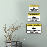 Classic Framed Plus Sharp Edges Use Extreme Caution Wall or Door Sign | Workplace Safety Compliance Signs