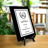 Bobsleigh Customizable Black Frame Wooden Award Plaque | Easel Mount Option | Achievement and Recognition Personalizable Plaques | Sports Award