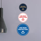 Circle Use Head Protection Wall or Door Sign