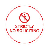 Circle Strictly No Soliciting Wall or Door Sign