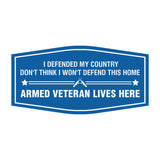 Signs ByLITA Fancy I Defended My Country Don't Think I Won't Defend This Home Armed Veteran Lives Here Easy Installation | Honor Veterans with Military Signs | US Pride | Businesses and Homes Wall or Door Sign
