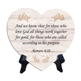 Reflective Religious Quote Signs Heart Table Sign with Acrylic Stand (6x5")