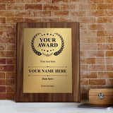 Signs ByLITA Customizable Award Wooden Plaque Award with Easel Stand, Engraved Gift for winners of awards, certificates and achievements (Available in 5 x 7", 8 x 10" or 9 x 12")