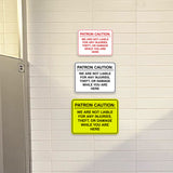 Signs ByLITA Classic Framed Patron Caution: We are not liable for any injuries, theft, or damage while you are here Door or Wall Sign Easy Installation | Warning Health & Safety | Office & Venues