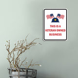 Portrait Round Plus This Is A Veteran Owned Business Door or Wall Sign Honor Veterans with Military Signs | US Pride | Veteran Gratitude and Discount Signs