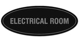 Signs ByLITA Oval Electrical Room Sign - Laser-Engraved Lettering | Durable ABS Plastic | Vibrant Colors | Powerful Foam Tape