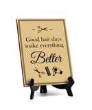 Hairdressers and Stylists 6 x 8" Table Signs | Easy Installation | Front Desk Decorative Hair Style Signs