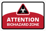 Classic Framed Plus Attention Biohazard Zone Door or Wall Sign | Workplace Health and Safety Warning Signage