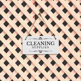 Cleaning Supplies 5x10 Hanging Plus Wall or Door Sign | Rustic Twine | Range of Vibrant Decor Styles | Room Signs For Home and Business