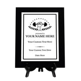 Powerlifting Customizable Black Frame Wooden Award Plaque | Easel Mount Option | Achievement and Recognition Personalizable Plaques