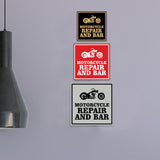 Signs ByLITA Square Motorcycle Repair and Bar Wall or Door Sign