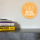 Circle Plus Music Studio Wall or Door Sign | Easy Installation | Business & Studio Signage