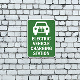 Portrait Round Plus Electric Vehicle Charging Station Door or Wall Sign | Electric Vehicle Charging Station | Parking