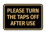 Signs ByLITA Classic Framed Please Turn The Taps Off After Use Door or Wall Sign | Eco-Friendly Home Signs