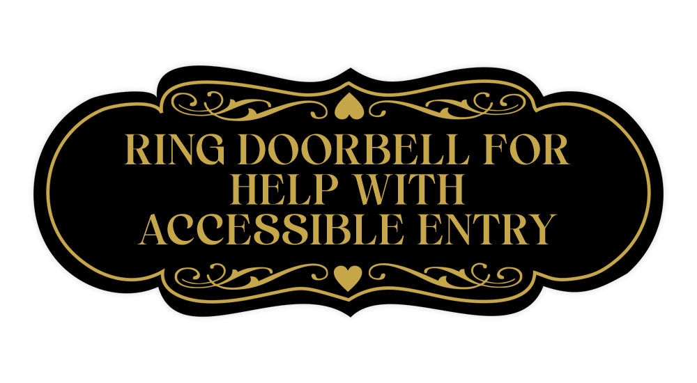Signs ByLITA Designer Ring Doorbell for Help with Accessible Entry Wall or Door Sign