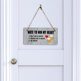 Ways To Win My Heart 1. Buy Me A Beer 2. Bring Me A Beer 3. Be Beer 5x10 Hanging Plus Wall or Door Sign | Funny Home Decor