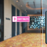 Standard Plus Staff Toilets (Pink) Door or Wall Sign