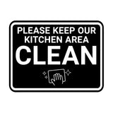 Signs ByLITA Classic Framed Please Keep Our Kitchen Area Clean Wall or Door Sign