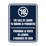 Signs ByLITA Portrait Round The Sale Of Liquor To Minors Is Prohibited Door or Wall Sign | Spanish Bilingual Alcohol Warning Signs