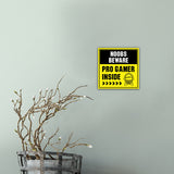 Square Plus Noobs Beware: Pro Gamer Inside Wall or Door Sign | Easy Installation | Gaming Room Signage