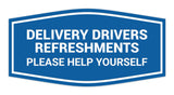 Signs ByLITA Fancy Delivery Drivers Refreshments Please Help Yourself Wall or Door Sign