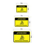 Classic Framed Plus ¡Atención! Montacarga Operando Wall or Door Sign | Bilingual Spanish and English Workplace Safety Signage