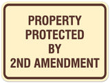 Signs ByLITA Classic Framed Property by Protected 2nd Amendment Sign | Durable Material | Home Security and Protection