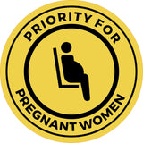 Circle Plus Priority For Pregnant Women Wall or Door Sign | Safety Signs For Business