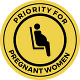 Circle Plus Priority For Pregnant Women Wall or Door Sign | Safety Signs For Business
