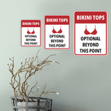 Portrait Round Plus Bikini Tops Optional Beyond This Point Wall or Door Sign | Funny Naughty Decor