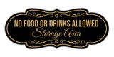 Signs ByLITA Designer No Food or Drinks Allowed in Storage Area Wall or Door Sign