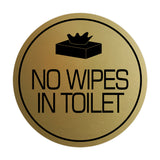 Signs ByLITA Circle No Wipes In Toilet Wall or Door Sign