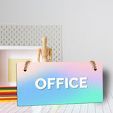 Office 5x10 Hanging Plus Wall or Door Sign | Rustic Twine | Range of Vibrant Decor Styles | Room Signs For Home and Business