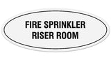 Signs ByLITA Oval FIRE SPRINKLER RISER ROOM Sign - Laser-Engraved Lettering | Durable ABS Plastic | Vibrant Colors | Powerful Foam Tape