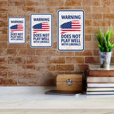 Portrait Round Plus Warning Does Not Play Well With Liberals Door or Wall Sign