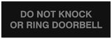 Signs ByLITA Basic Do not knock or ring doorbell Sign - Laser-Engraved Lettering | Durable ABS Plastic | Vibrant Colors | Powerful Foam Tape